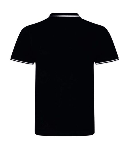 Mens t-shirt polo hommes noir / blanc AWDis