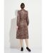 Robe mi longue col tailleur imprimé léopard-2