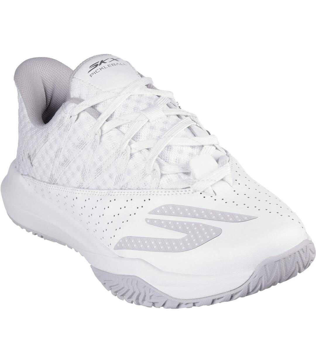 Mens Viper Court Rally Leather Trainers White Skechers-1