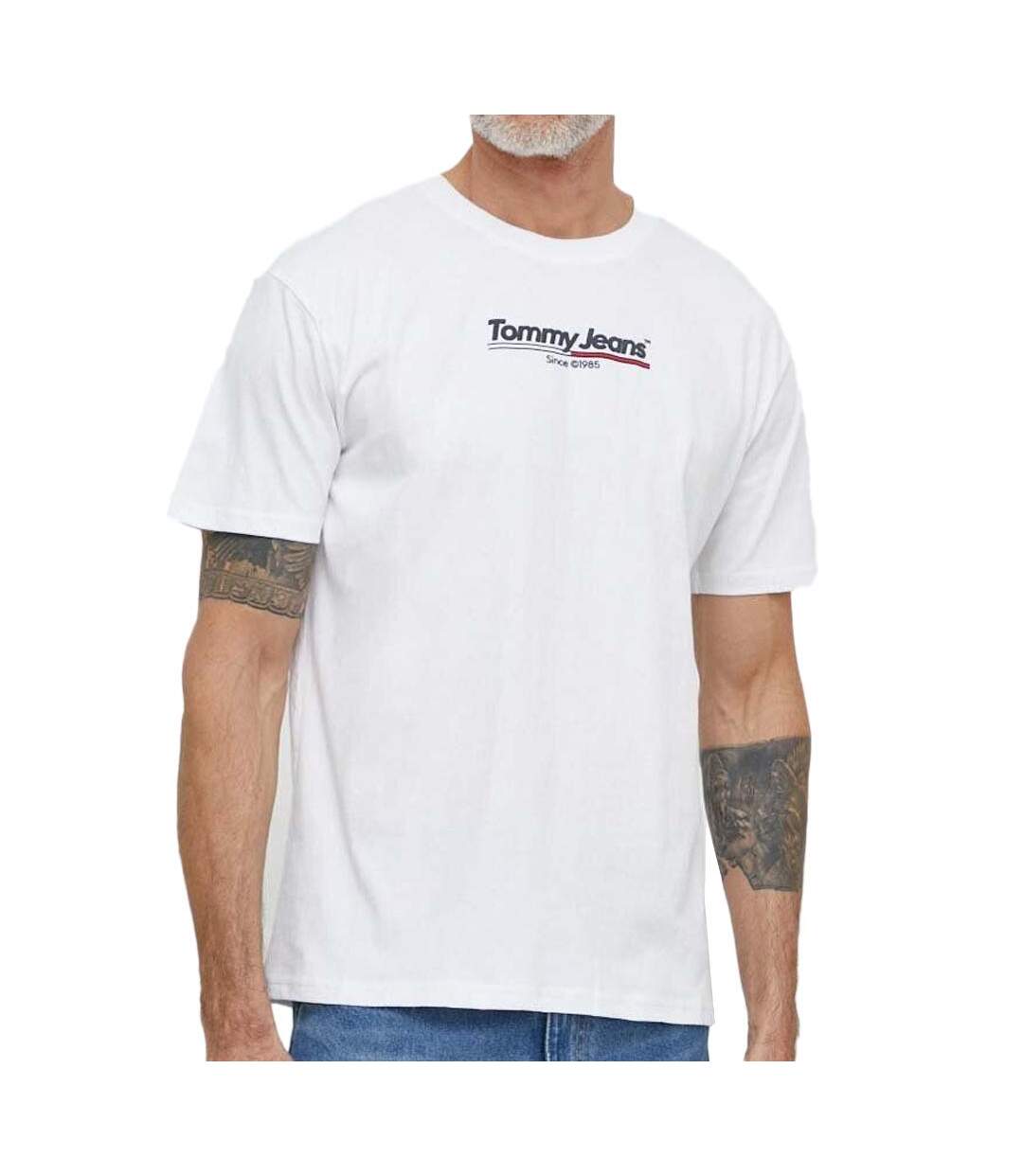 T-shirt Blanc Homme Tommy Hilfiger DM0DM18590 - L-1