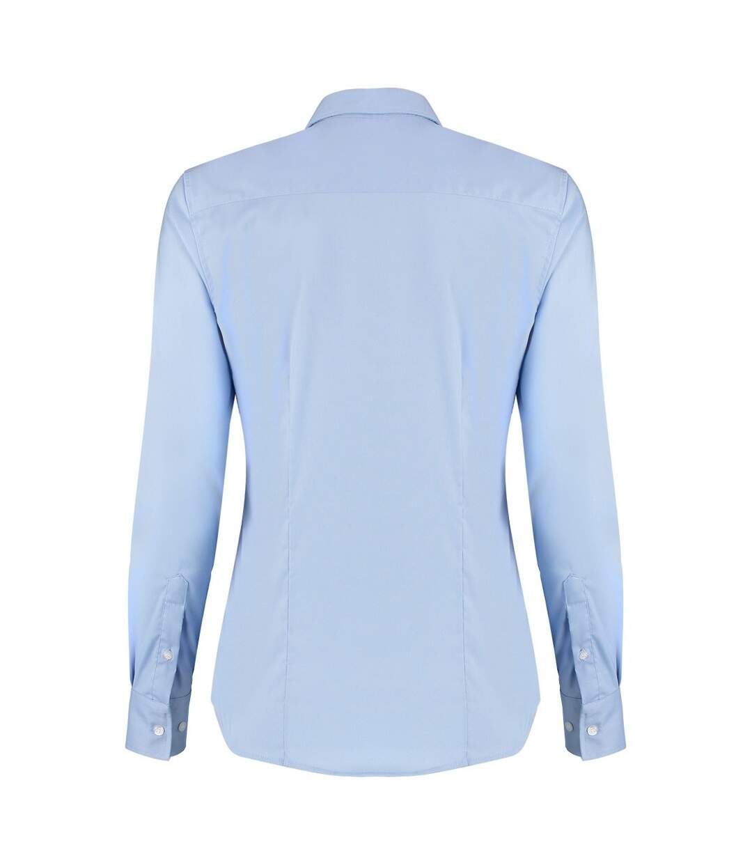 Womens/ladies Long Sleeve Tailored Stretch Oxford Shirt Light Blue Kustom Kit-2
