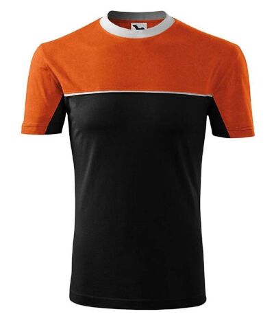 T-shirt fashion manches courtes bicolore - Unisexe - MF109 - orange