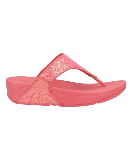 Womens/ladies lulu glitter flip flops rosy coral FitFlop