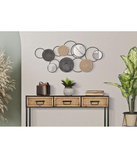 Décoration Murale 3 Miroirs Triby 106cm Noir & Marron
