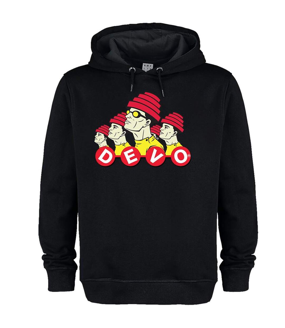 Unisex Adult Colour With Dancing Letters Devo Hoodie Black Amplified-1