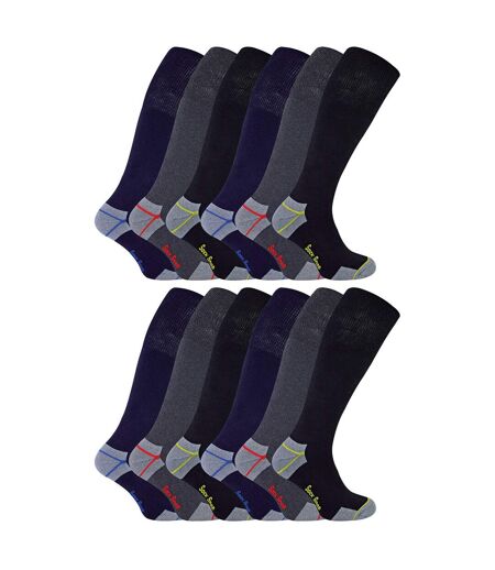 12 Pairs Mens Knee High Cotton Rich Ultimate Work Socks