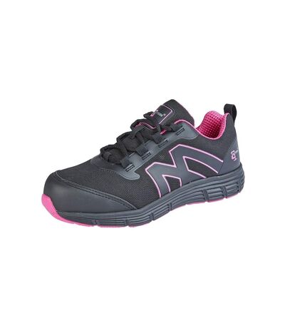 Grafters Womens/Ladies Safety Trainers (Black/Hot Pink) - UTDF2037