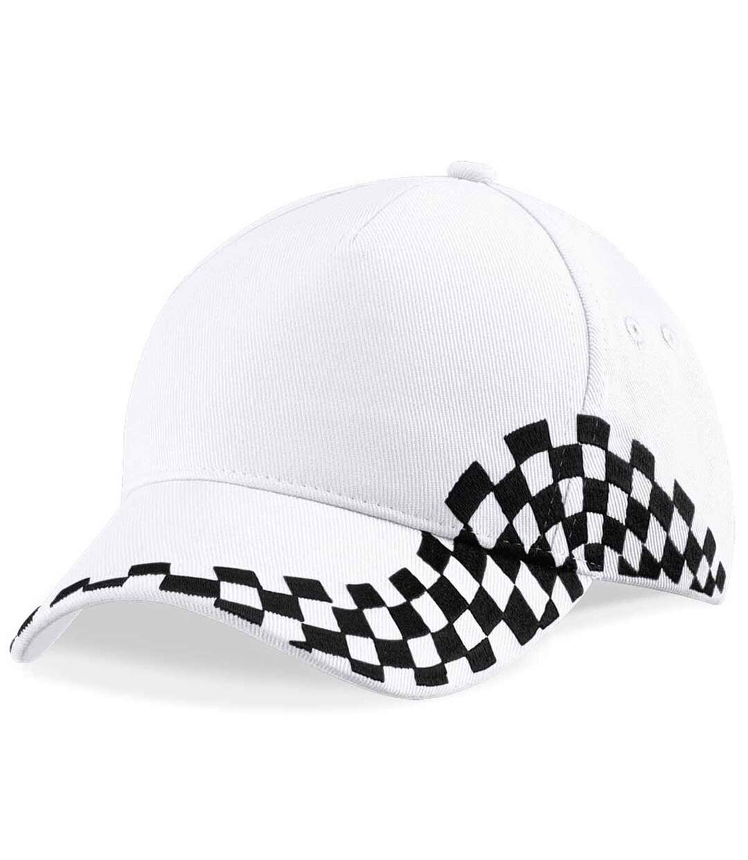 Casquette grand prix damier style F1 - B159 - blanc-1