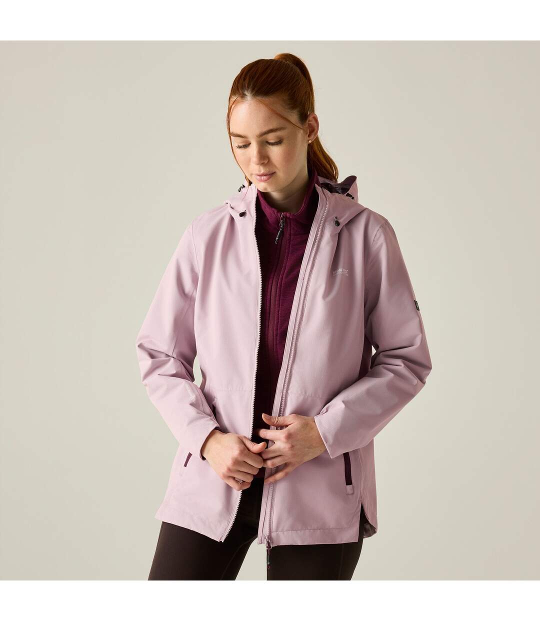 Veste Imperméable À Capuche Hamara Femme Lilas Clair Pourpre Regatta-3