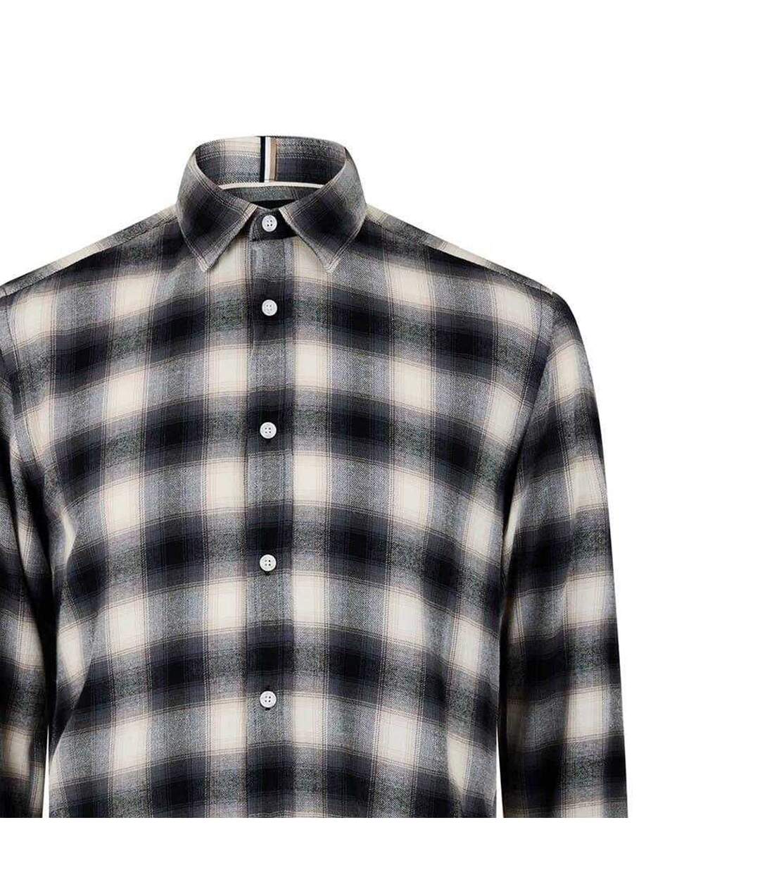 Chemise Motif/style Motif Écossais Liam Homme Gris Moyen Noir Blanc Boss-3