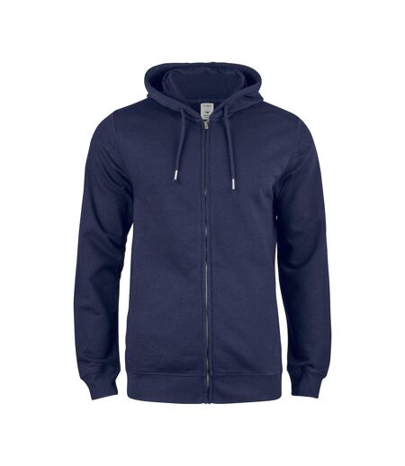 Mens Premium Organic Cotton Full Zip Hoodie Dark Navy Clique