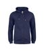 Mens Premium Organic Cotton Full Zip Hoodie Dark Navy Clique-1