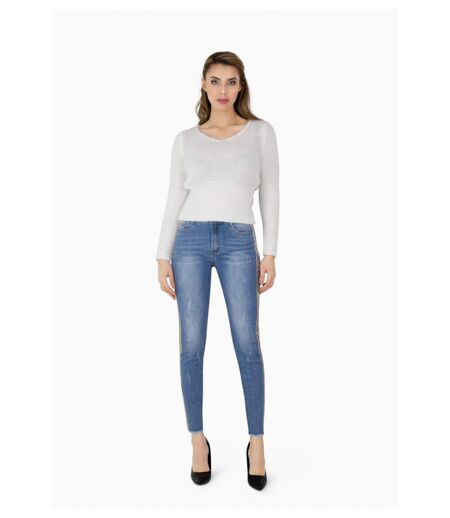 Jean slim sequin doré