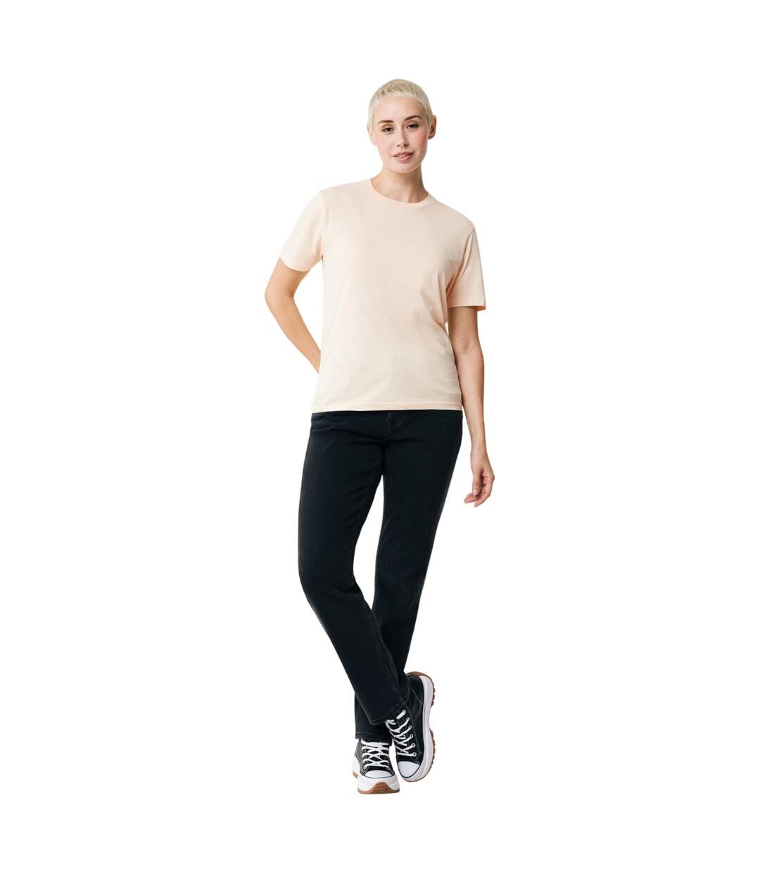 Unisex adult sierra recycled cotton lightweight t-shirt cloud pink Iqoniq-2
