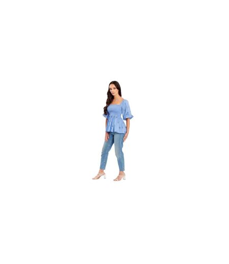 Blouse Manches Courtes Femme Bleu Be You