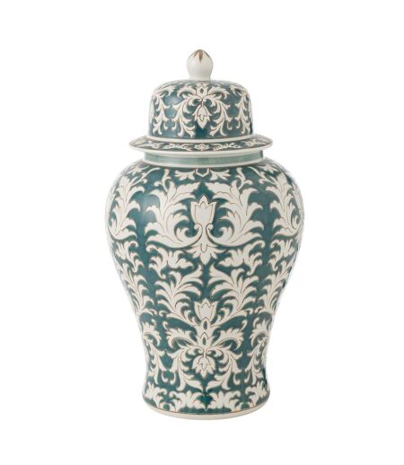 Vase Déco en Verre Victoria 51cm Vert & Blanc
