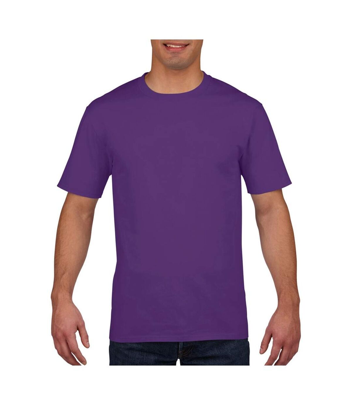 Gildan Mens Premium Cotton Ring Spun Short Sleeve T-Shirt (Purple)