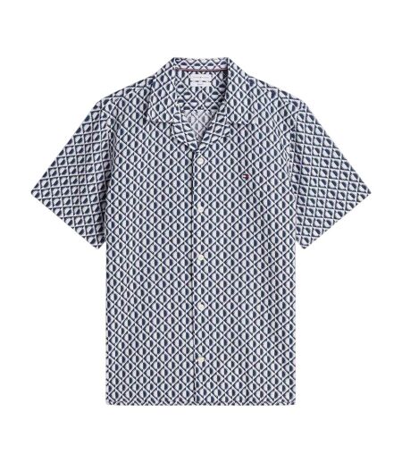 Chemise Manches Courtes Motif/style À Motifs Homme Gris Bleu Marine Tommy Hilfiger