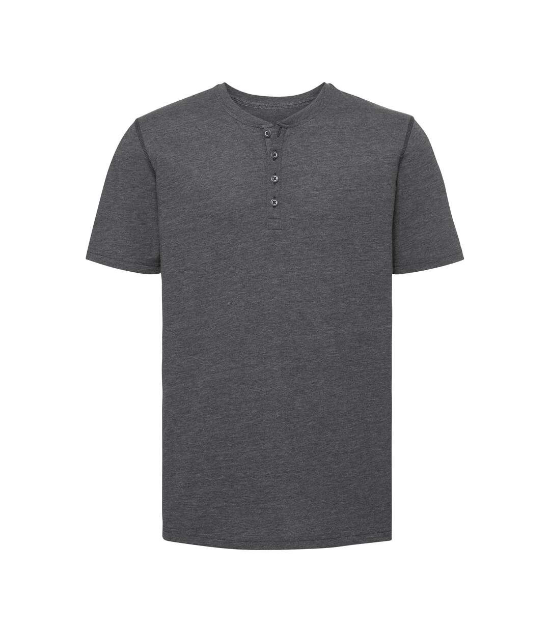 Russell - T-shirt manches courtes HENLEY - Homme (Gris chiné) - UTPC3636