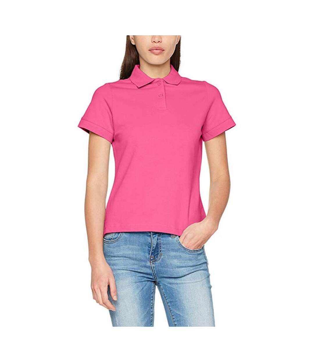 Polo premium femme fuchsia Fruit of the Loom-3