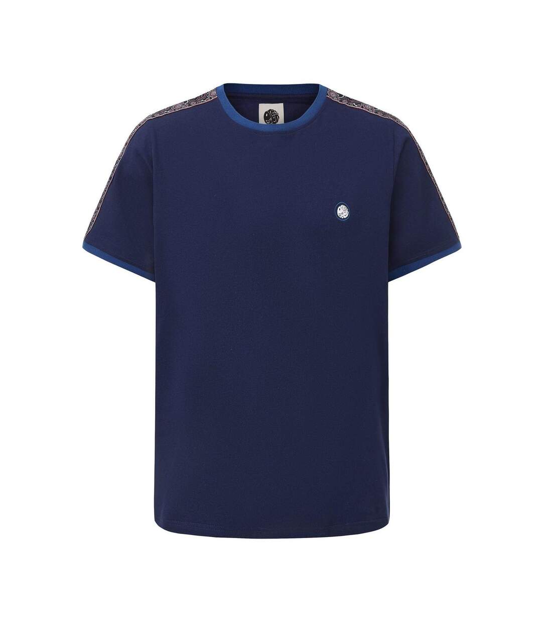 Mens Paisley Logo T-shirt Navy Pretty Green-1