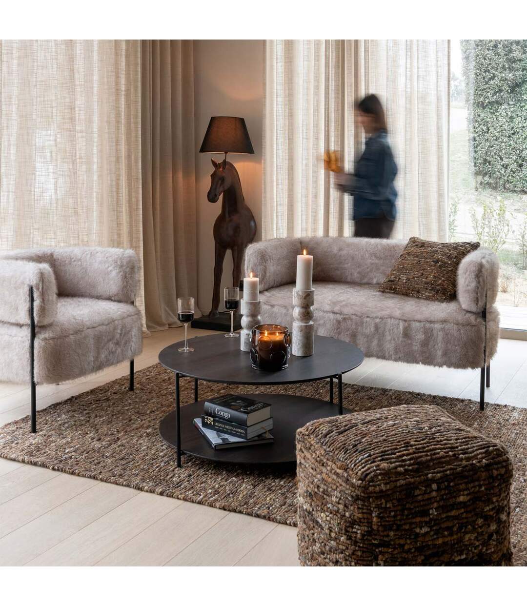 Tapis Tissé en Laine Wild 160x230cm Marron-3