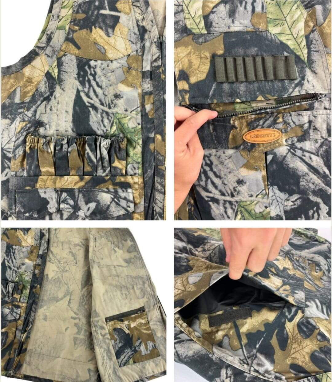 Gilet de Chasse LEDERTYS Forestwood LY0205 – Camouflage, Robustesse et Organisation Maximale-4
