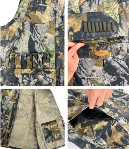 Gilet de Chasse LEDERTYS Forestwood LY0205 – Camouflage, Robustesse et Organisation Maximale