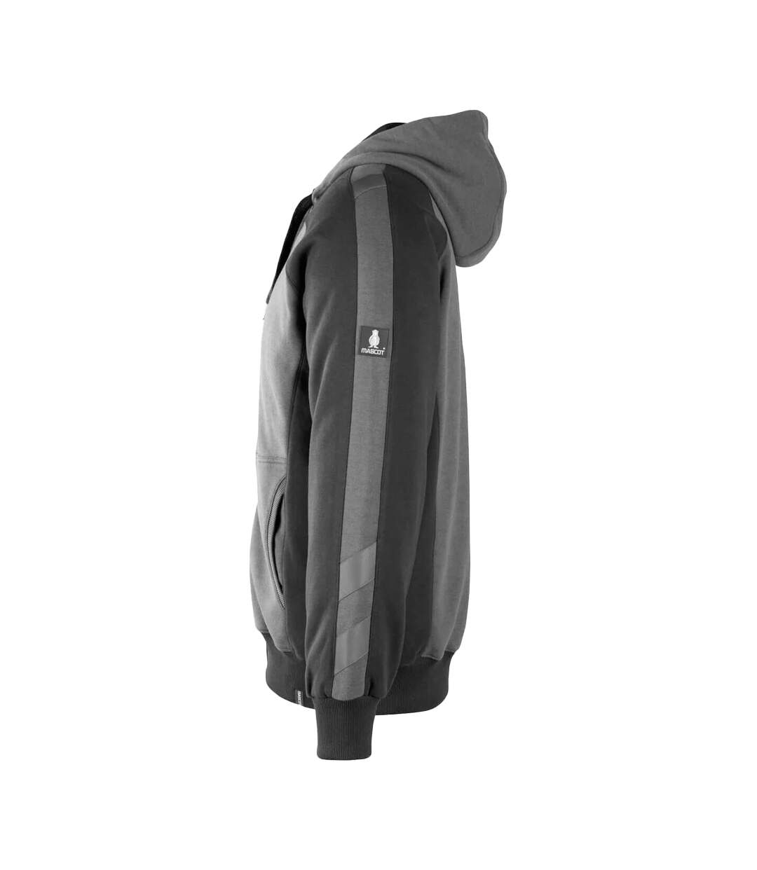 Mens Unique Wiesbaden Full Zip Hoodie Dark Anthracite Black Mascot-2
