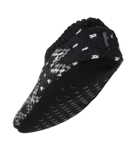 Isotoner Chaussettes d'intérieur homme maille jacquard, picots antidérapants