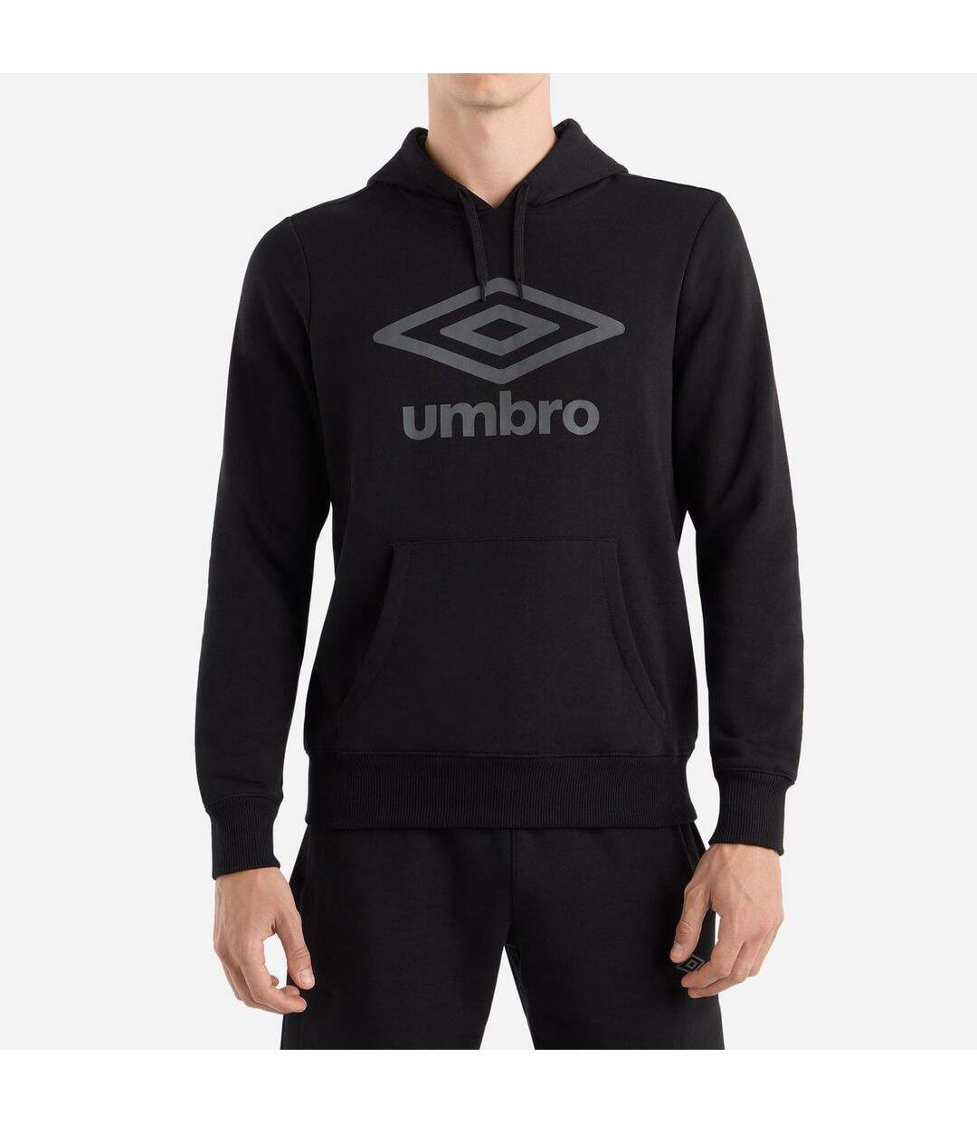Mens Logo Hoodie Black Castle Rock Umbro-1