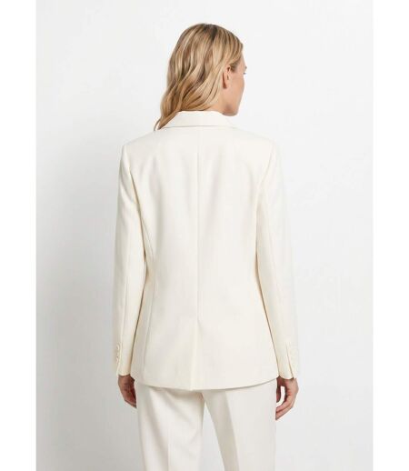 Veste tailleur unie fluide double boutonnage