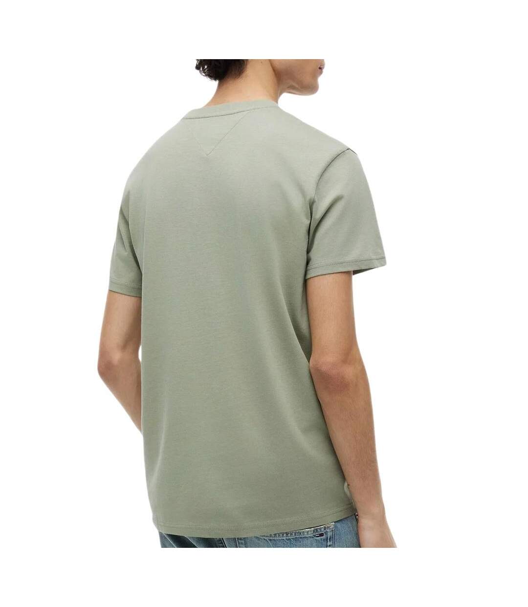 T-shirt vert clair homme tommy hilfiger tjm slim linear-2