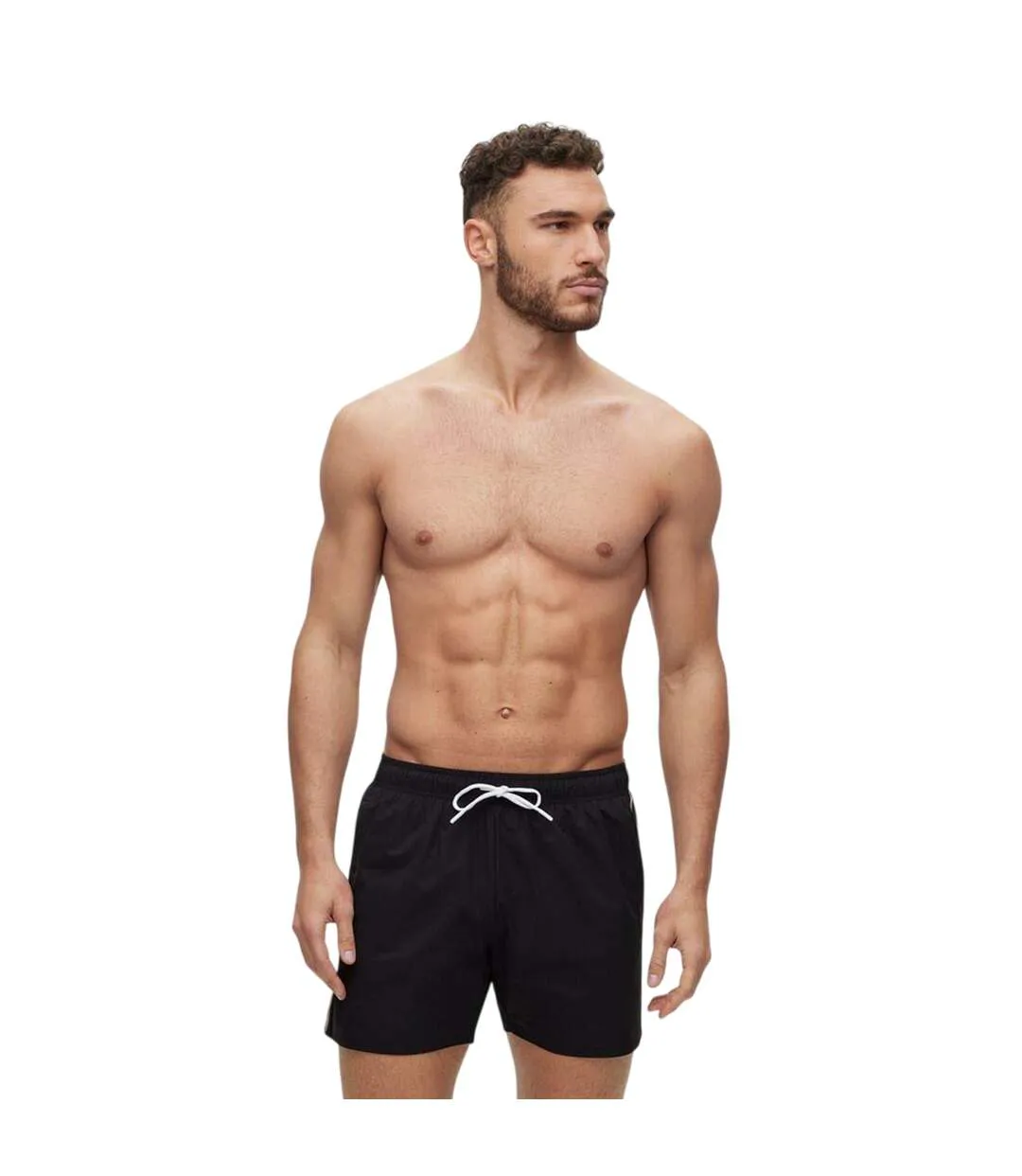 Mens Iconic Regular Swim Shorts Black Boss-4