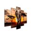 Paris Prix - Tableau Imprimé wandering Elephant 5 Panneaux Wide 100x225cm