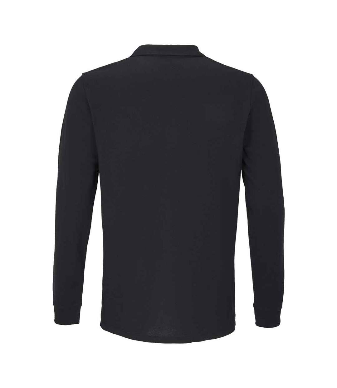 Unisex Adult Planet Long-sleeved Polo Shirt Black SOLS-2