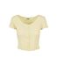 Haut Court Motif/style Côtelé Femme Jaune Pâle Urban Classics-1