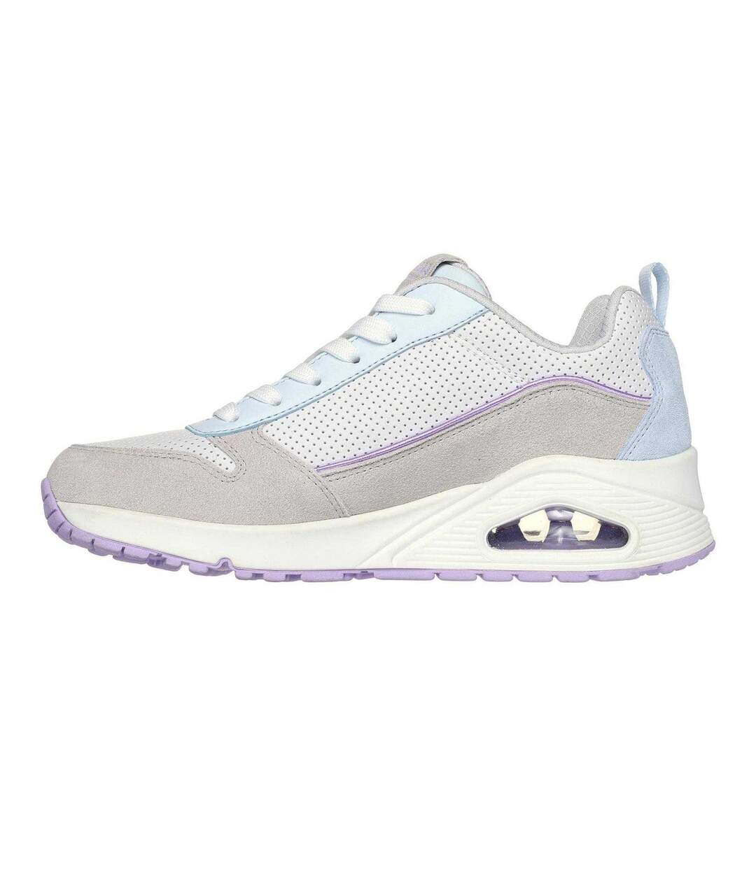 Baskets Uno Stand On Air Femme Gris Bleu Clair Skechers-2