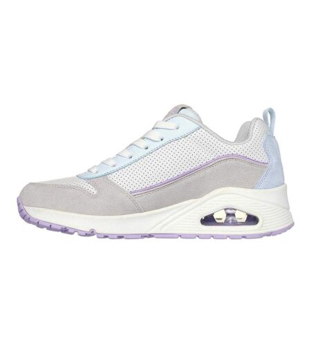 Baskets Uno Stand On Air Femme Gris Bleu Clair Skechers
