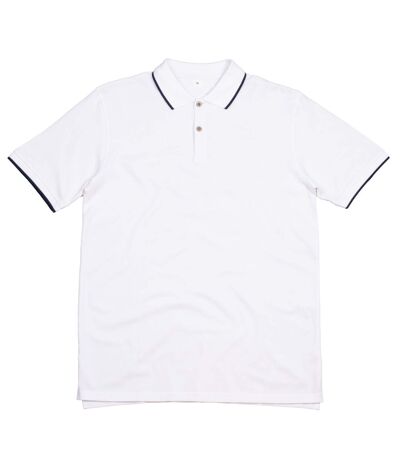 Polo Homme Blanc Bleu Marine Mantis
