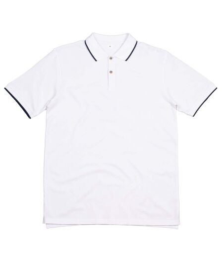 Polo Homme Blanc Bleu Marine Mantis