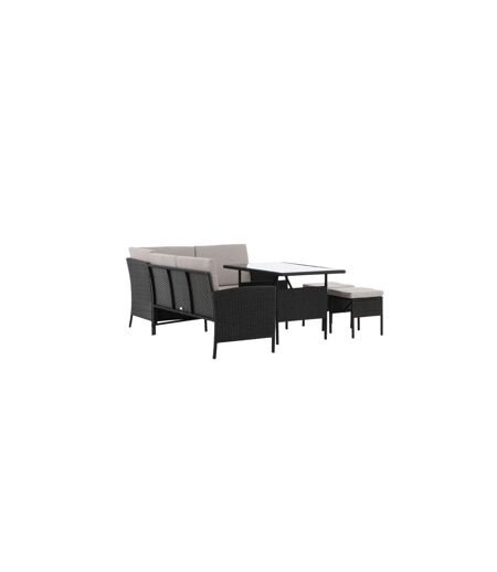 Salon d'Angle de Jardin Knock 145cm Noir & Gris