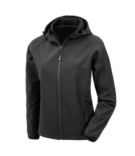 Womens/ladies 3 Layer Printable Soft Shell Jacket Black Result Recycled