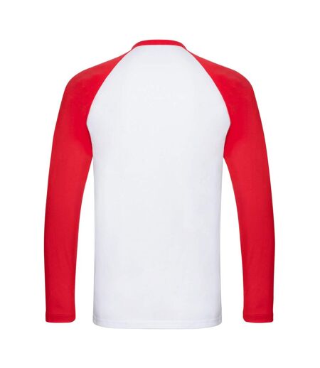 T-shirt Homme Blanc Rouge Fruit Of The Loom