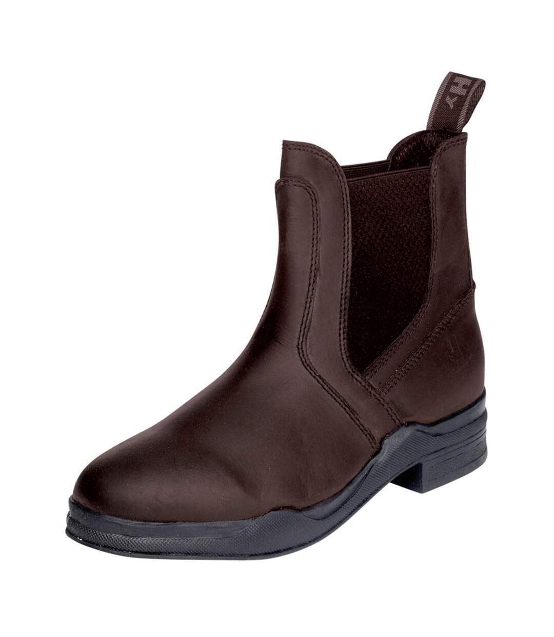 Unisex Adult Waxy Leather Jodhpur Boots Brown HyLAND-1