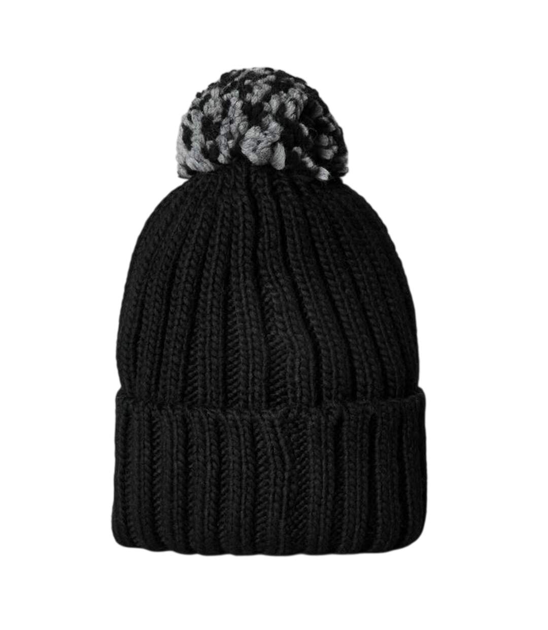 Womens/ladies Semiury Flag Bobble Hat Black Napapijri-2