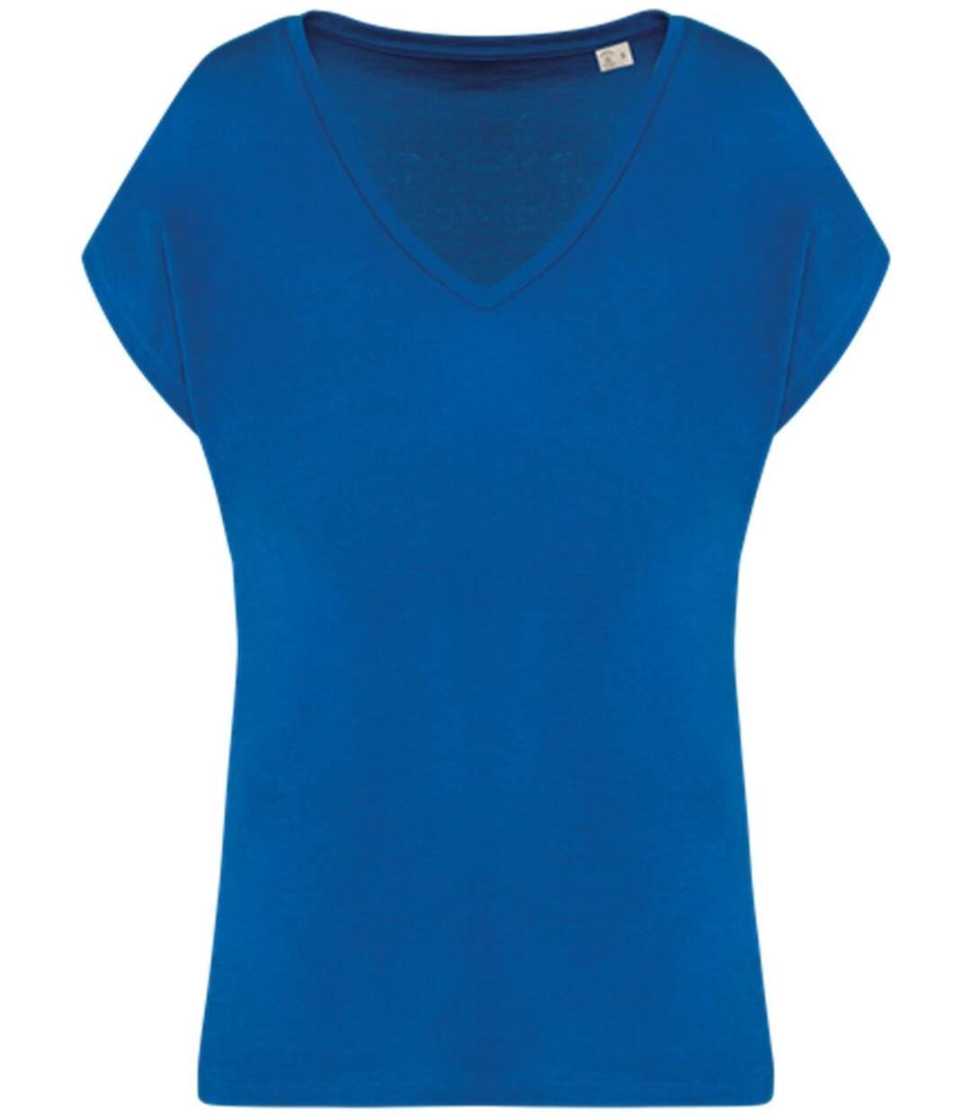T-shirt loose à col V écoresponsable - Femme - PAT312 - bleu roi sea blue-2