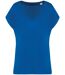 T-shirt loose à col V écoresponsable - Femme - PAT312 - bleu roi sea blue-2