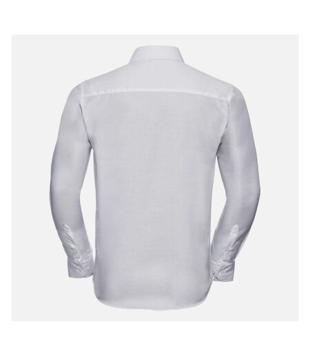 Russell Collection Mens Long Sleeve Tailored Ultimate Non-Iron Shirt (White) - UTBC1038
