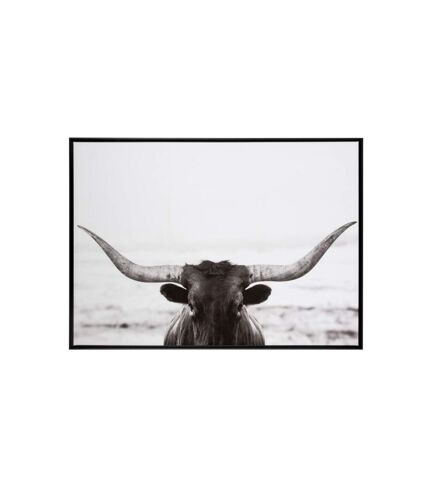 Paris Prix - Cadre Photo 'taureau 104x144cm Noir & Blanc
